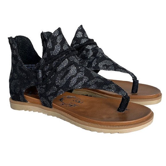 Very G COREY Black Leopard Sandals - Picture 1 of 3